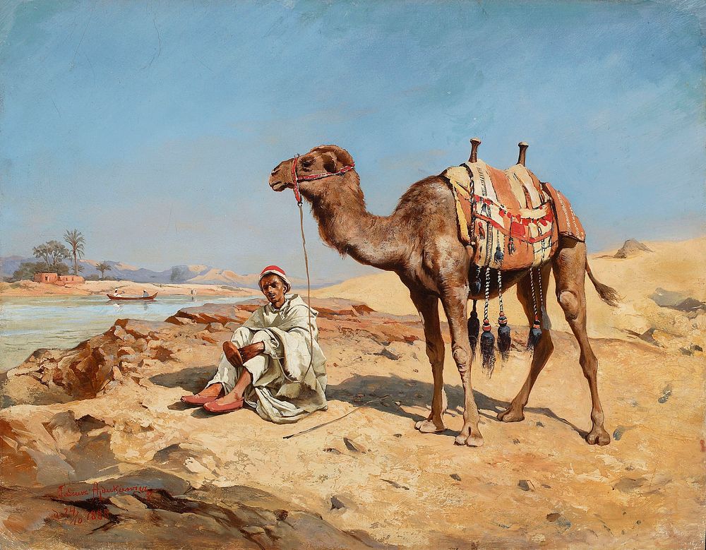Arab in the desert by Tadeusz Ajdukiewicz