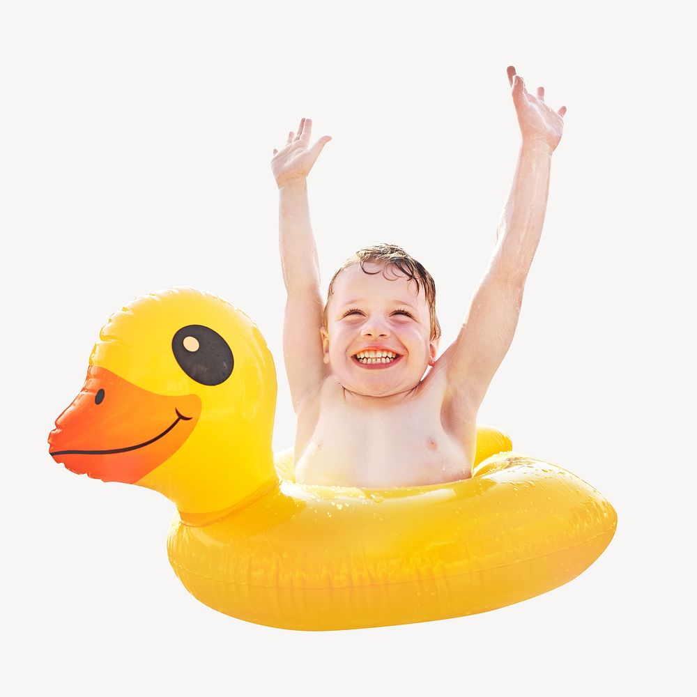 Boy pool swimming isolated image
