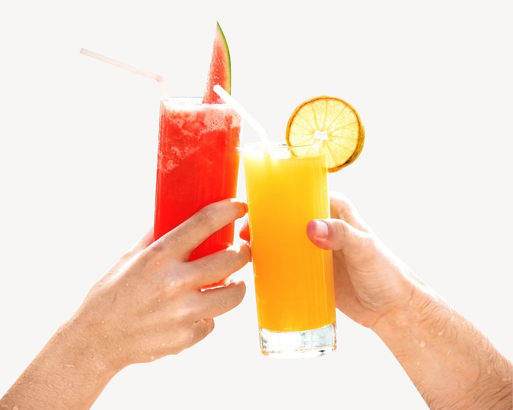 Cocktail toast, orange, watermelon, isolated design