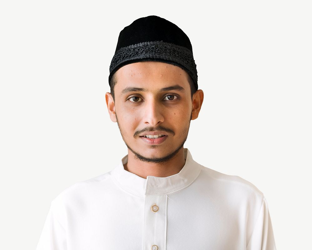 Muslim man traditional portrait psd