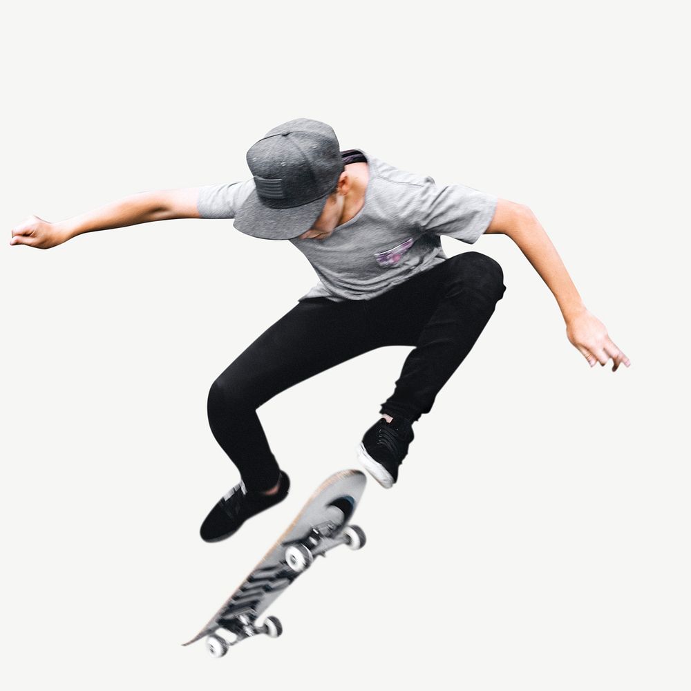 Street boy skateboarding sport psd