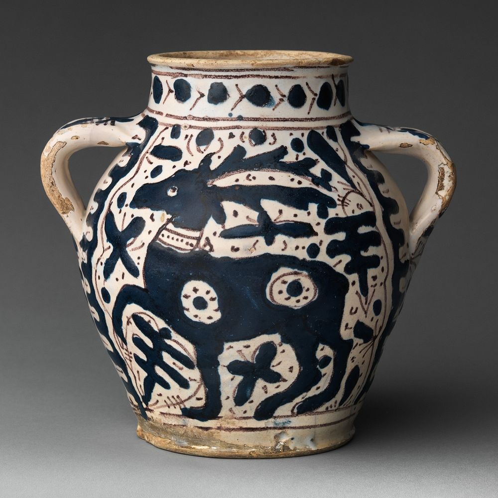 Two-Handled Jar with Stag