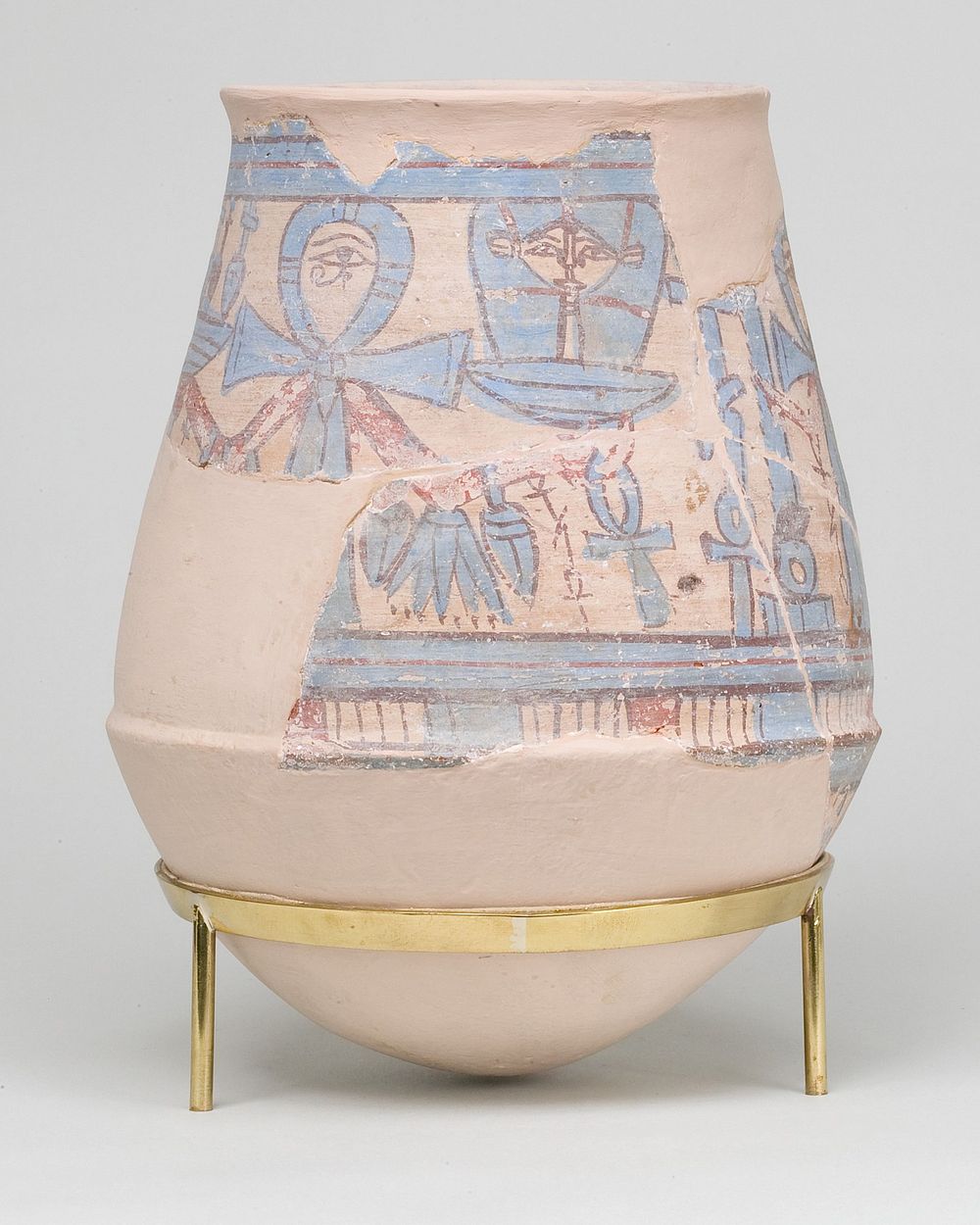 Blue-painted Jar from Malqata with Hathor Emblem