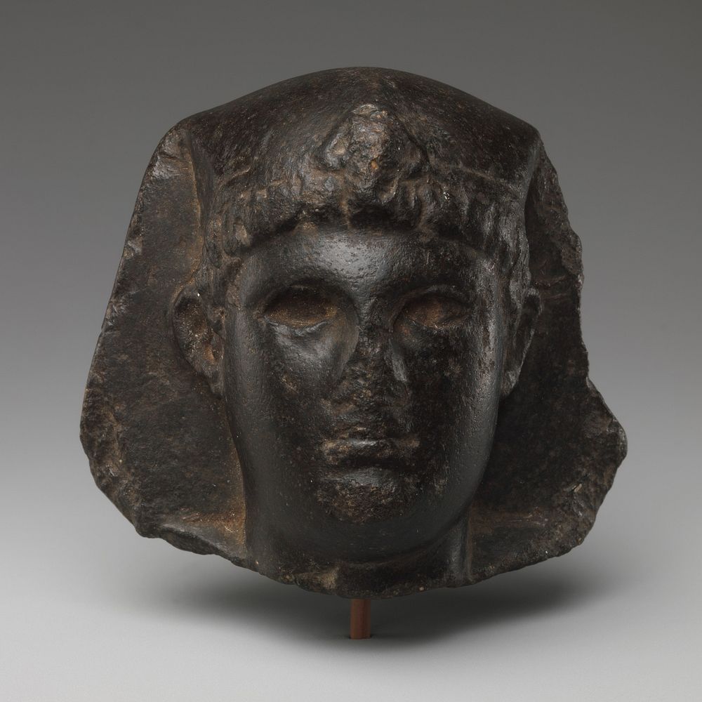 King's Head with Egyptian Headdress but Greek Hair and Features