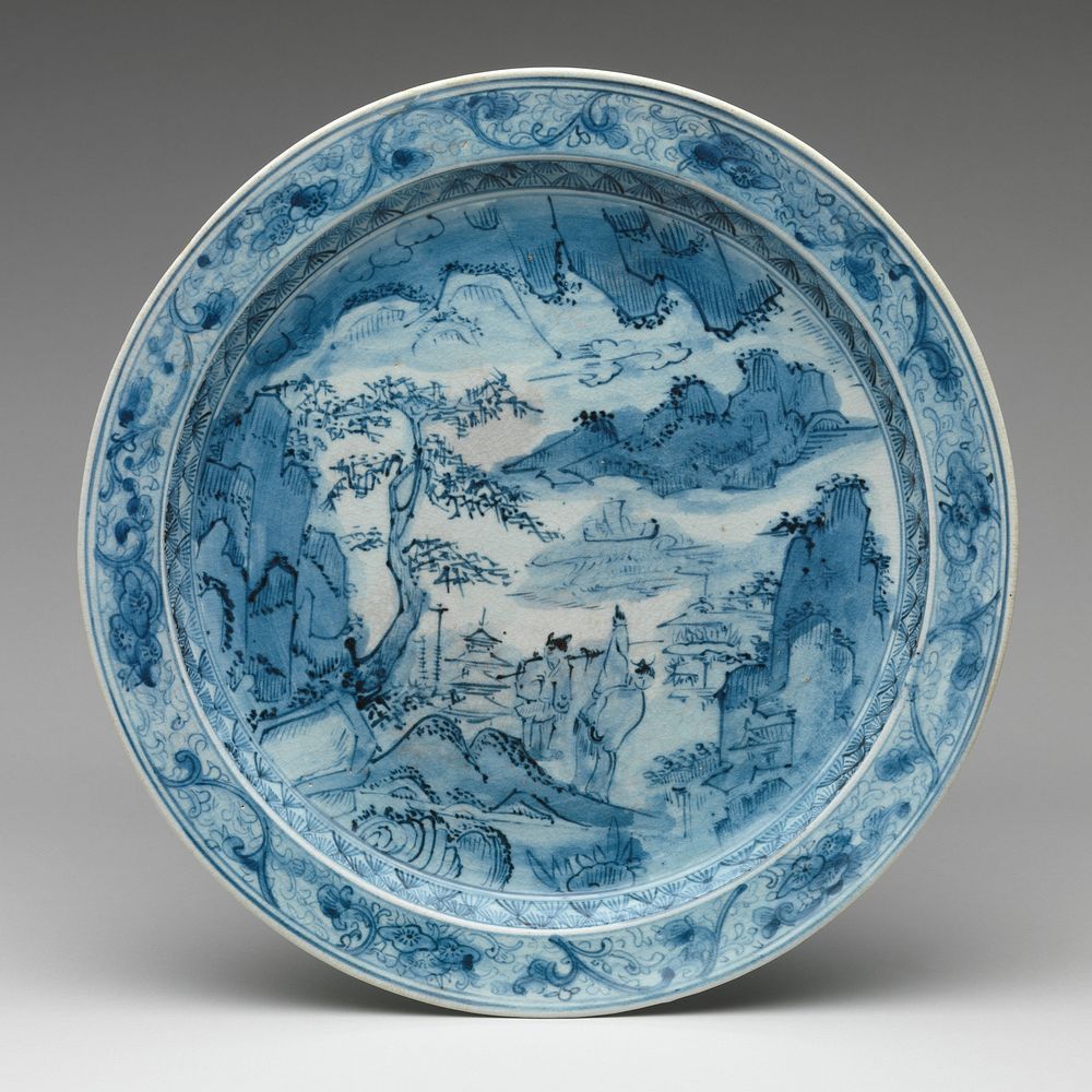 Dish with Landscape and Figures