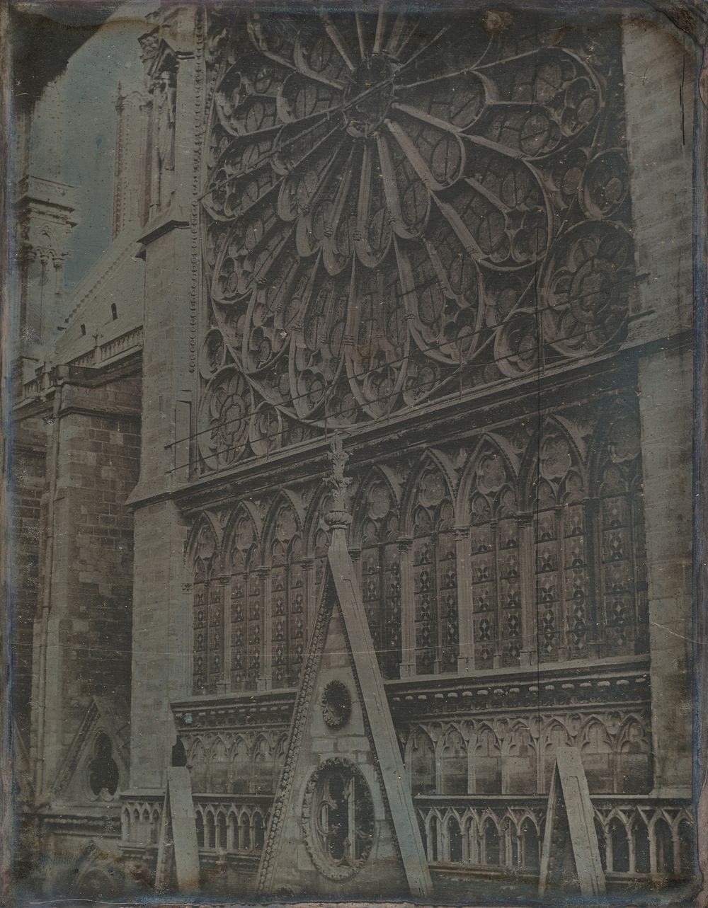 Rose Window, Notre-Dame Cathedral, Paris (277. Troyes. 1841. Cathedrale. Gde. Rose. Fichot-Paris [sic])
