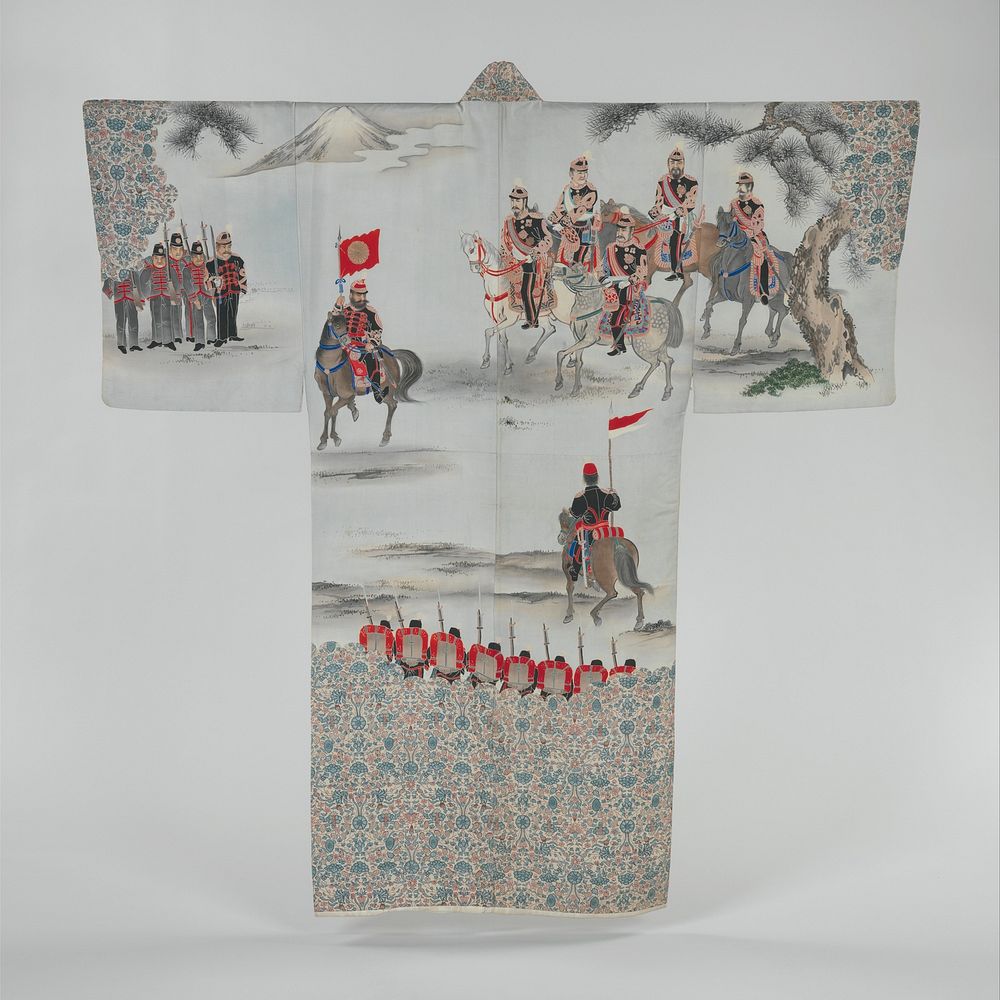 Man's Under-Kimono (Nagajuban) with Scene of the Russo-Japanese War featuring General Nogi