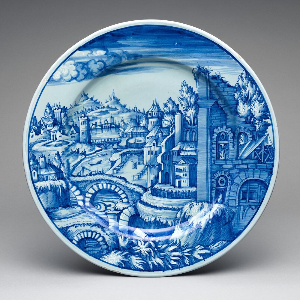 Dish with a Landscape