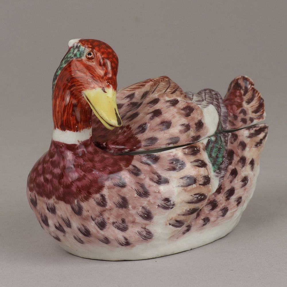 Miniature tureen in the form of a duck (one of a pair)