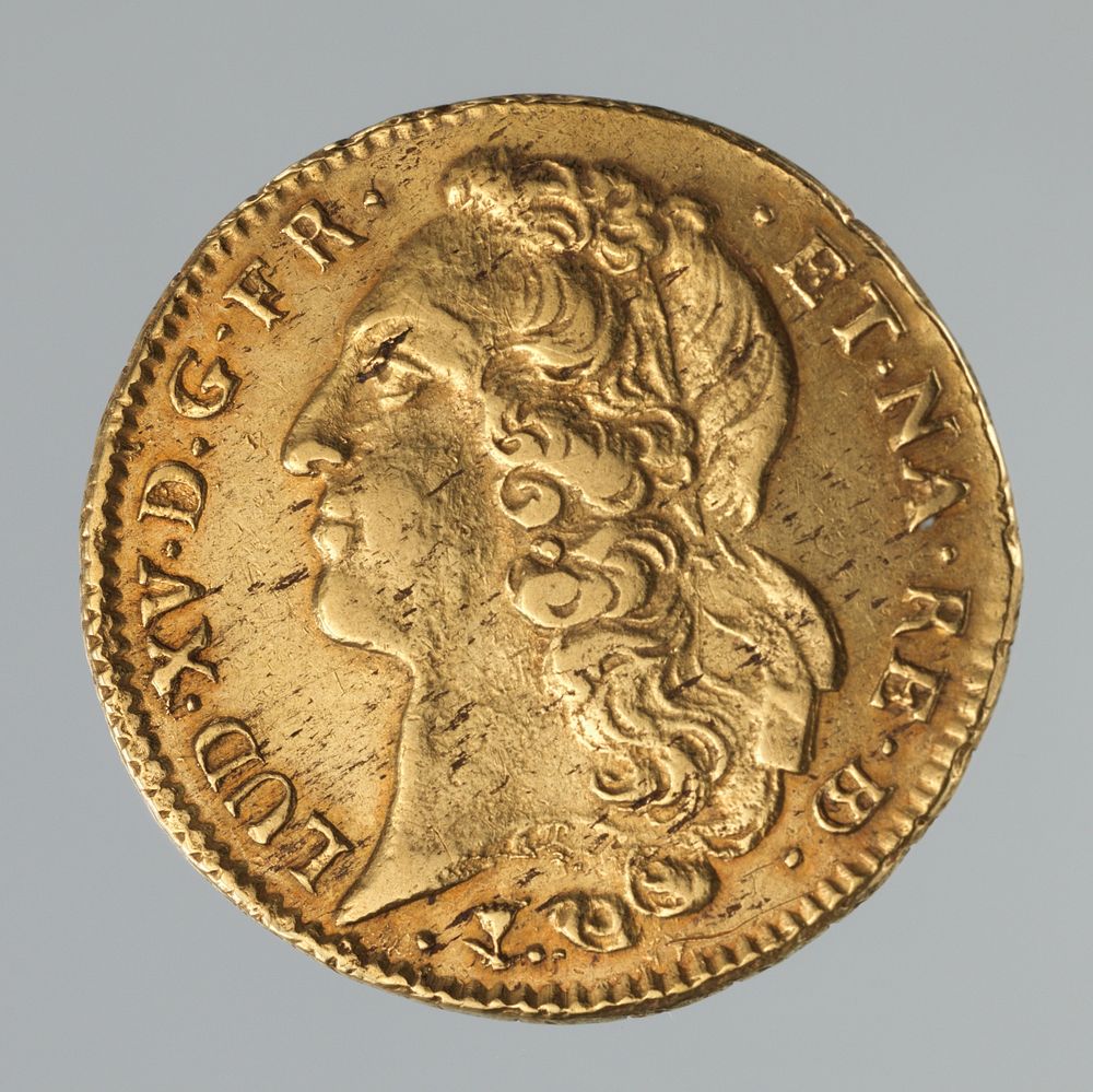 Double Louis d'or of Louis XV of France (b. 1710; r. 1715-74)