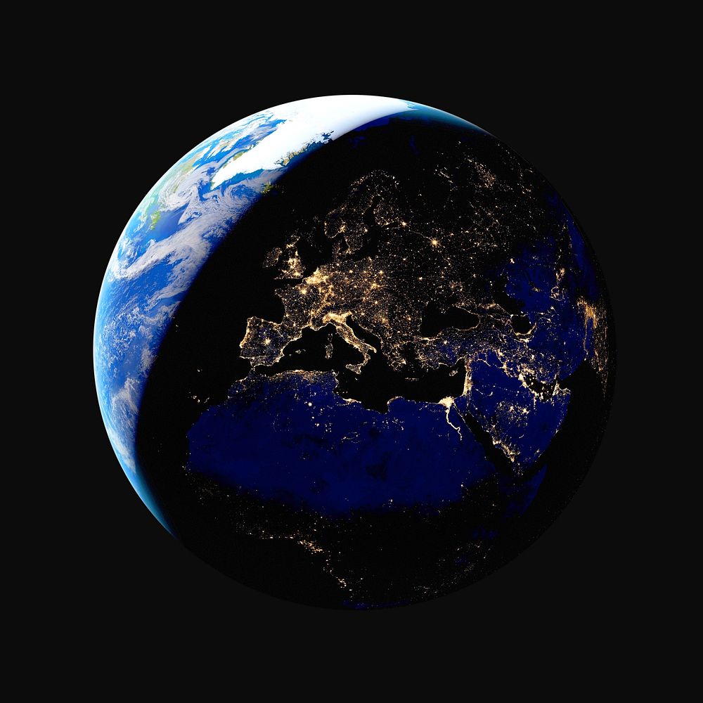 Earth eclipse isolated design