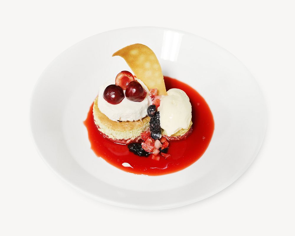 Mixed berry cake image on white design