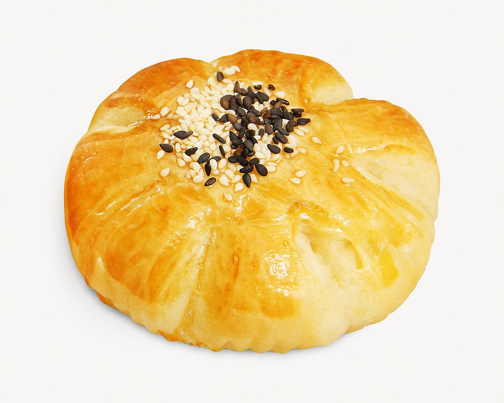 Bread with sesame image on white design