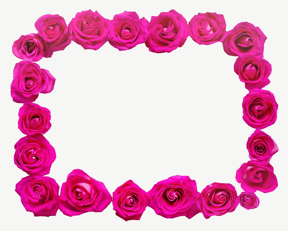 Pink flower frame flower psd