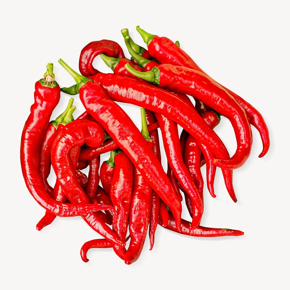Red chillis, isolated image