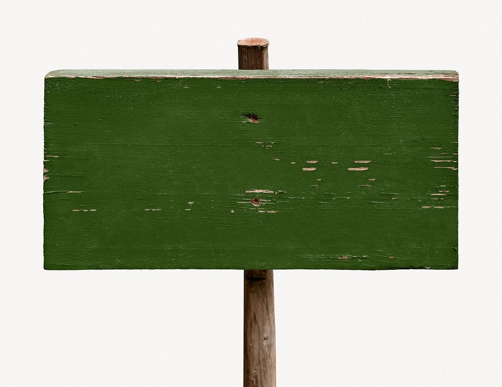 Blank green wooden sign