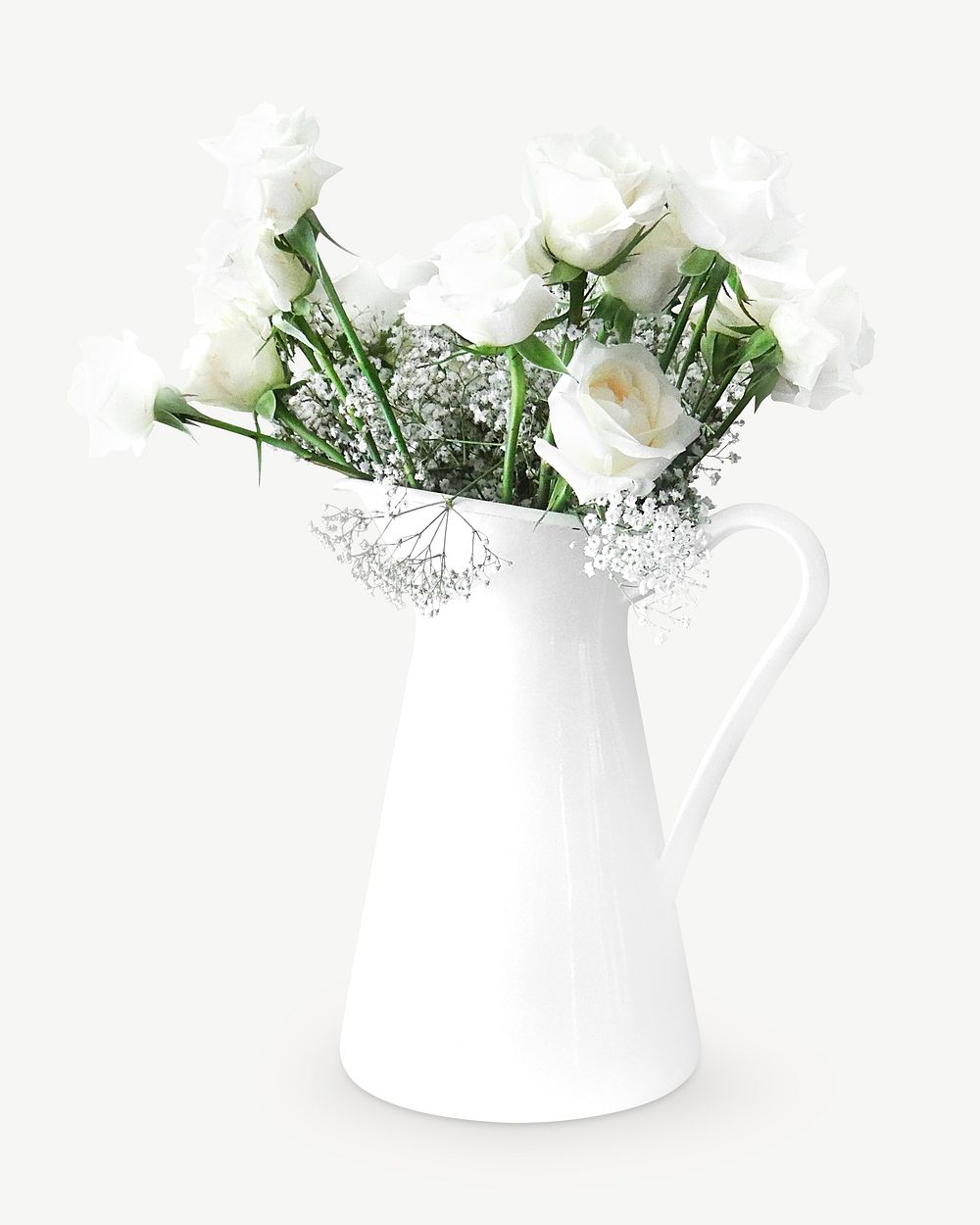 White rose vase psd collage element
