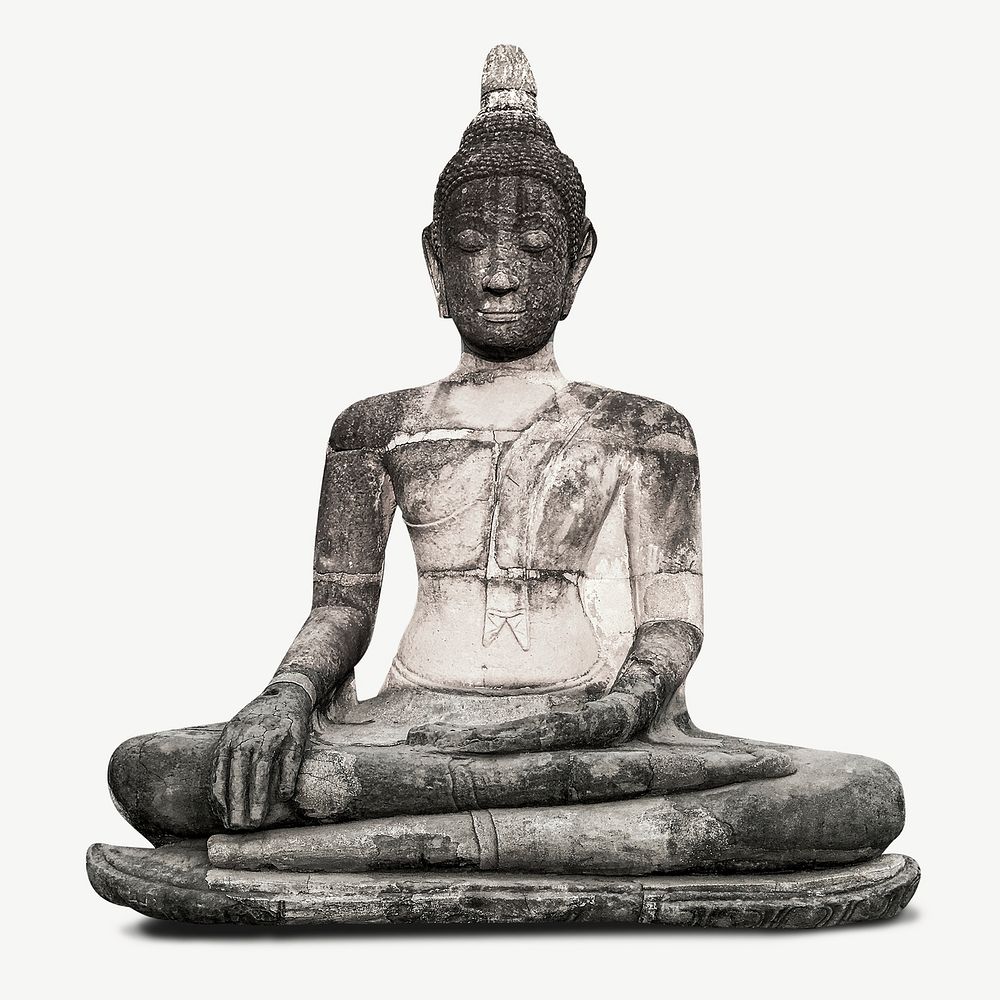 Seated Buddha collage element psd