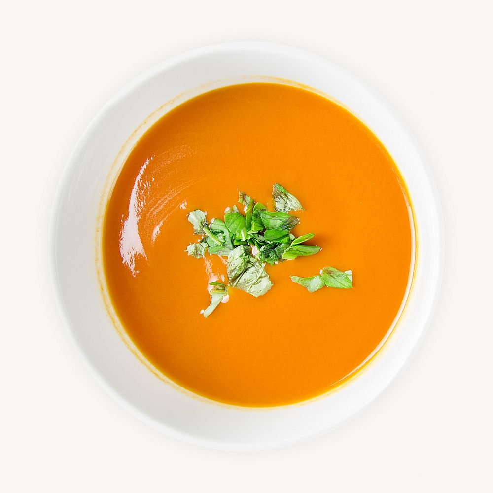Tomato soup image on white design
