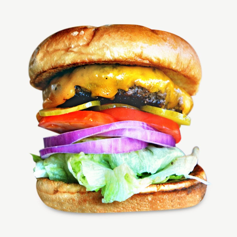 Fast food burger collage element psd