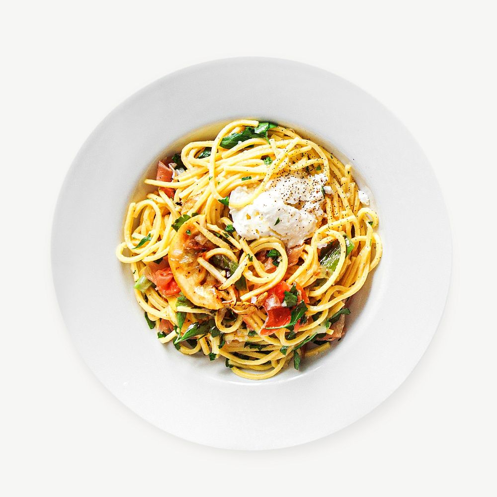 Spaghetti collage element psd