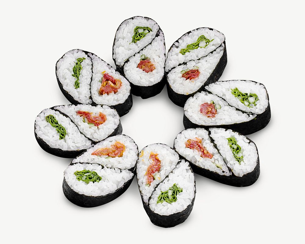 Sushi, Japanese food isolated element psd
