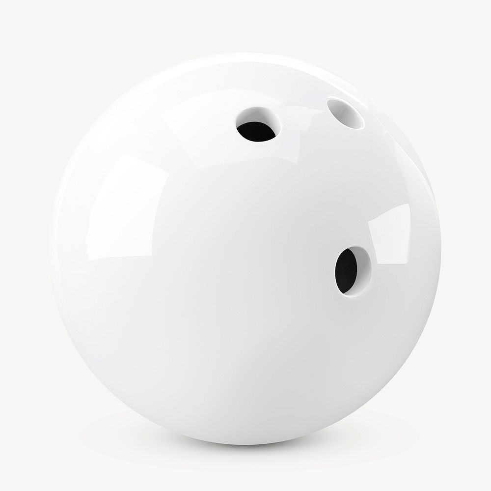 White bowling ball collage element psd