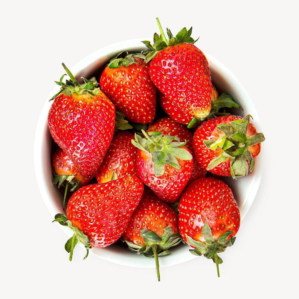 Strawberry bowl, isolated image