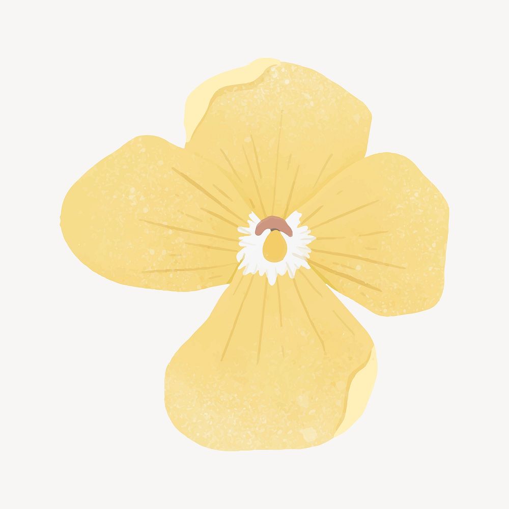 Yellow flower, cute collage element vector