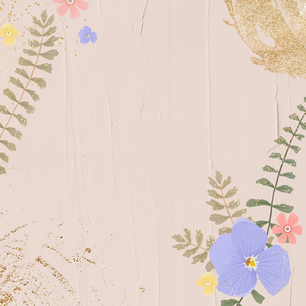 Pastel flower and plant illustration
