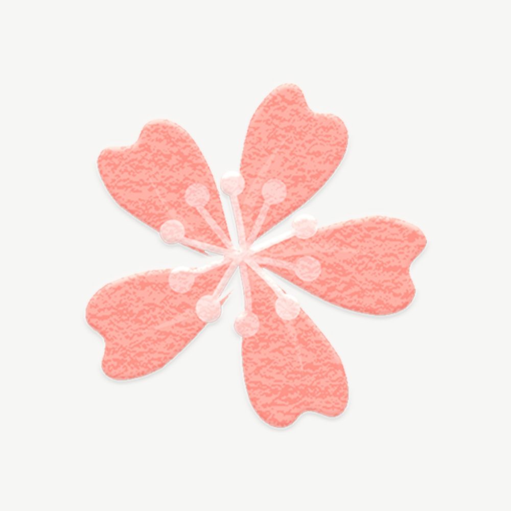 Pink flower japanese sakura, psd collage element