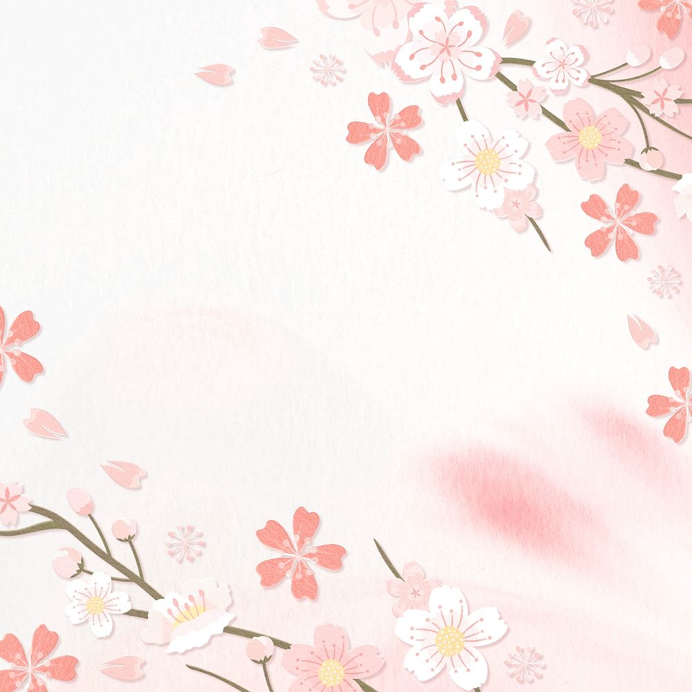 Pink flower design illustration, floral background