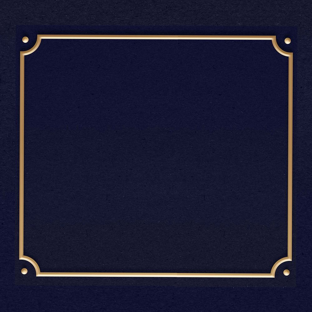 Luxury gold frame navy background