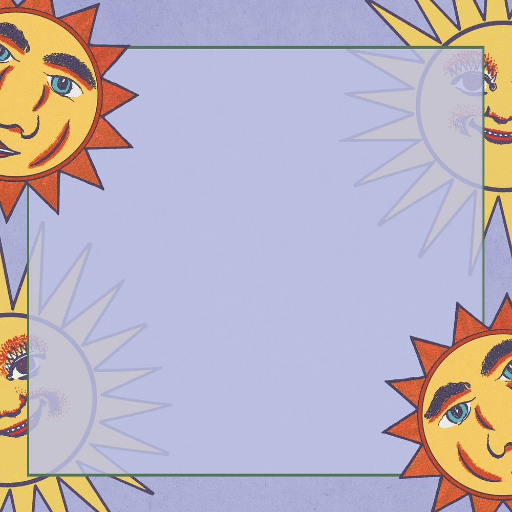 Purple sun frame background