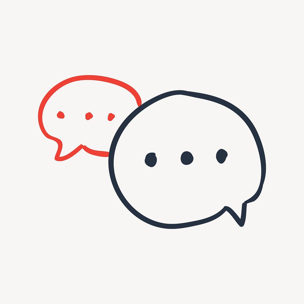 Cute chat bubble, online message vector