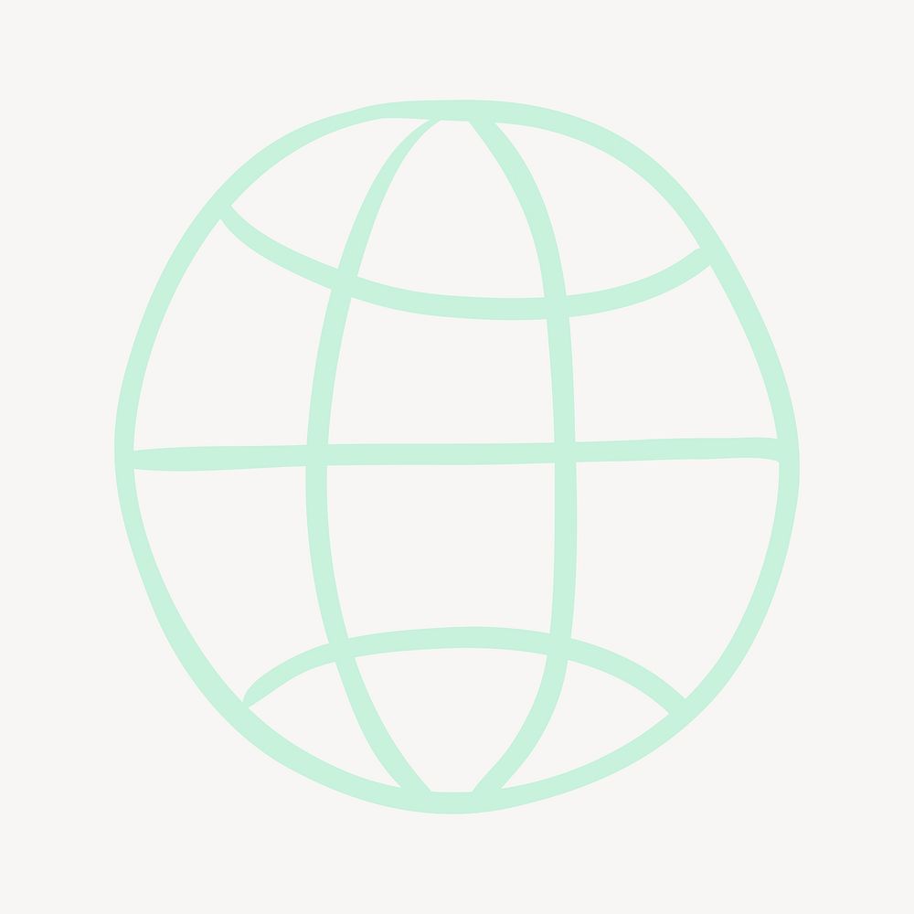 Green grid globe, global communication vector
