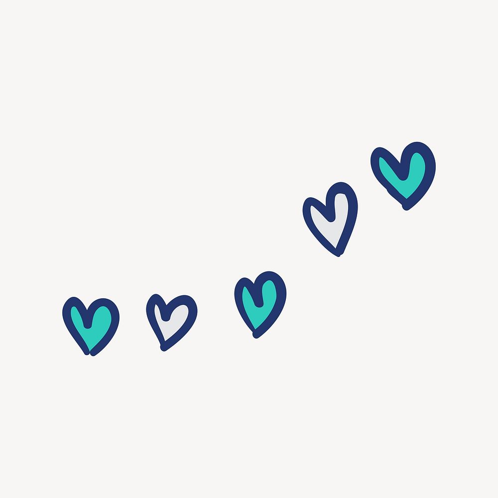 Cute heart element, love collage element vector