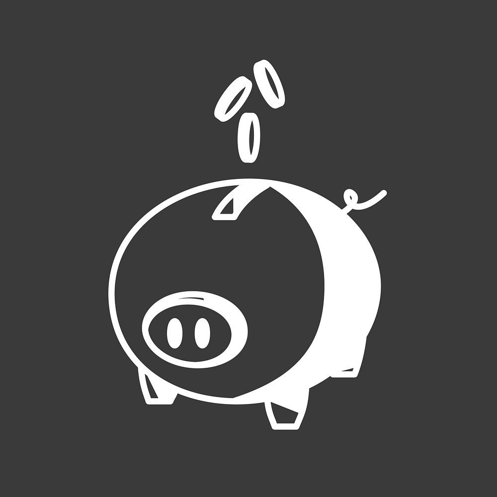 Pig bank, financial & money element vector