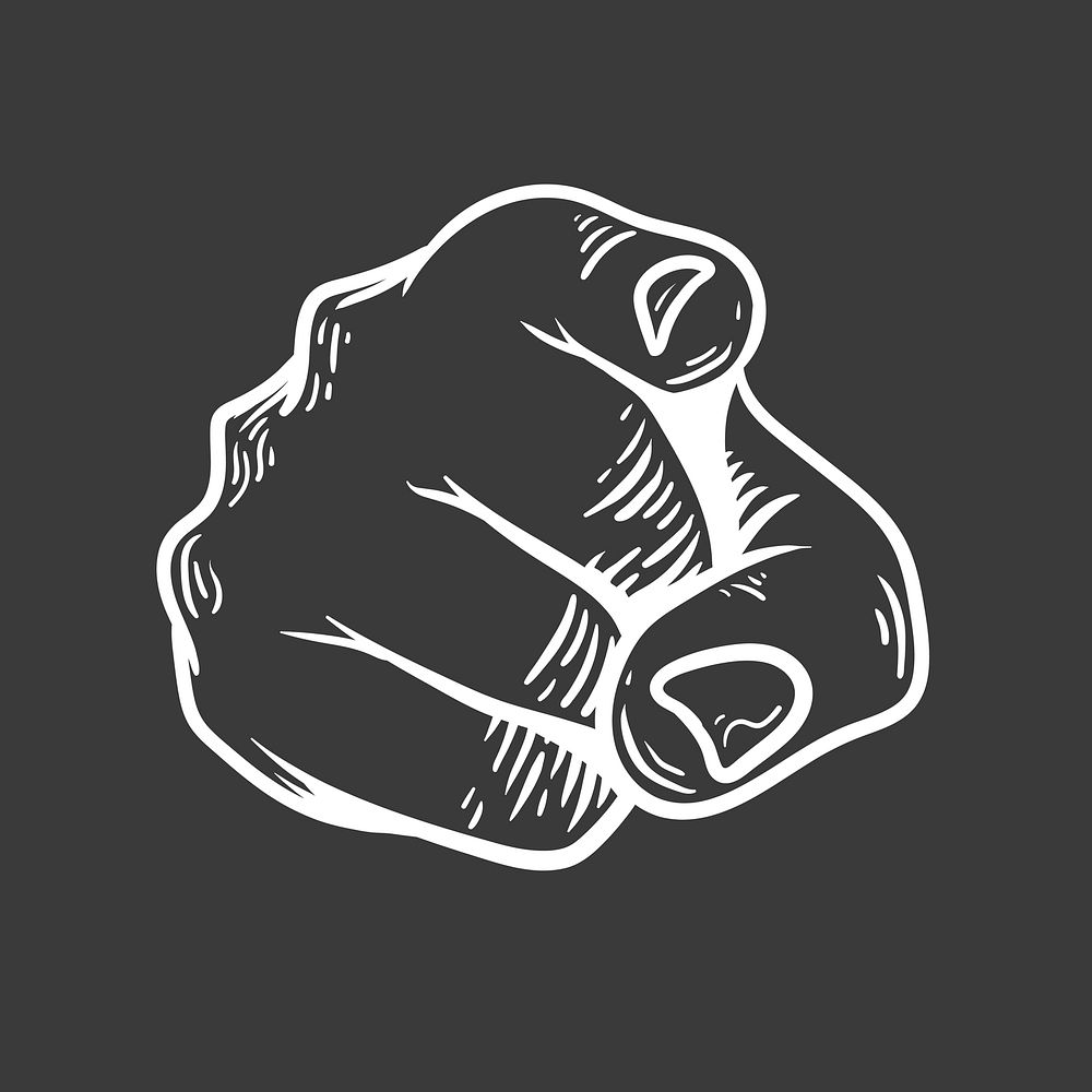 Pointing finger, hand gesture element vector