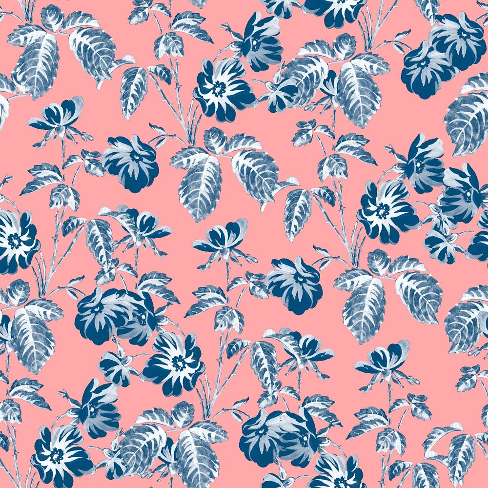 Flower blossoms pattern, pink background