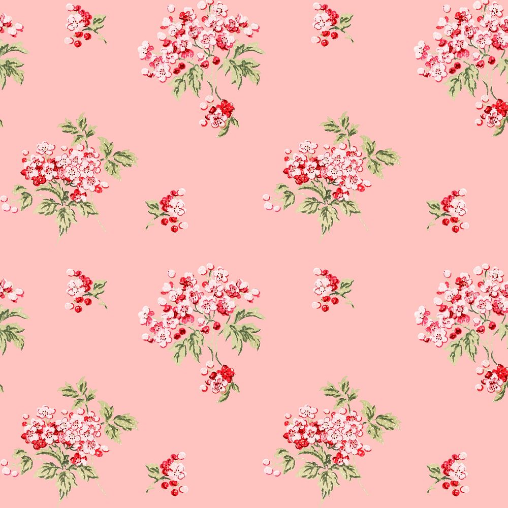 Cherry blossom flower pattern, pink background