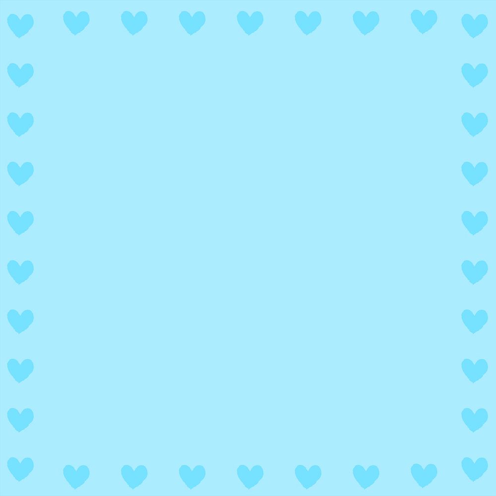 Blue heart frame background illustration