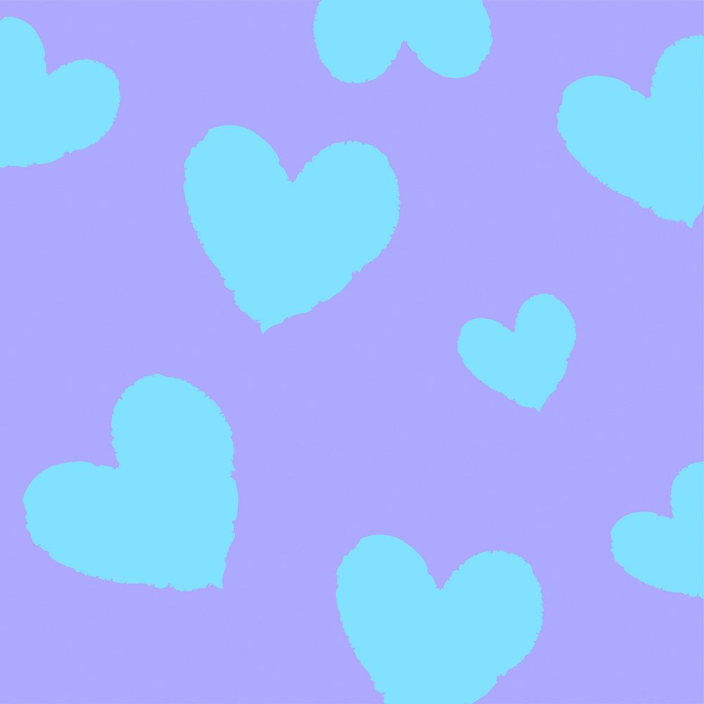 Blue heart & purple background, simple love illustration