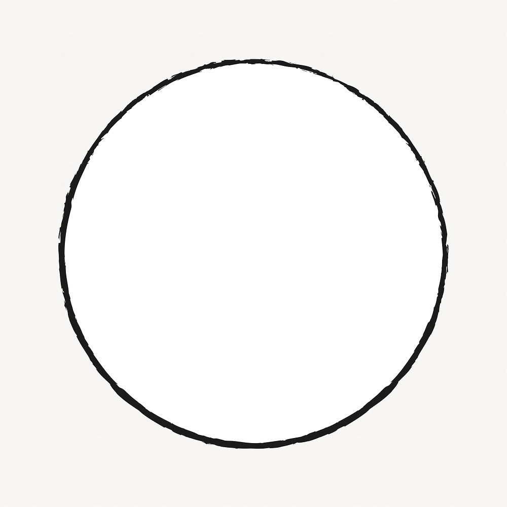 White circle, simple collage element vector