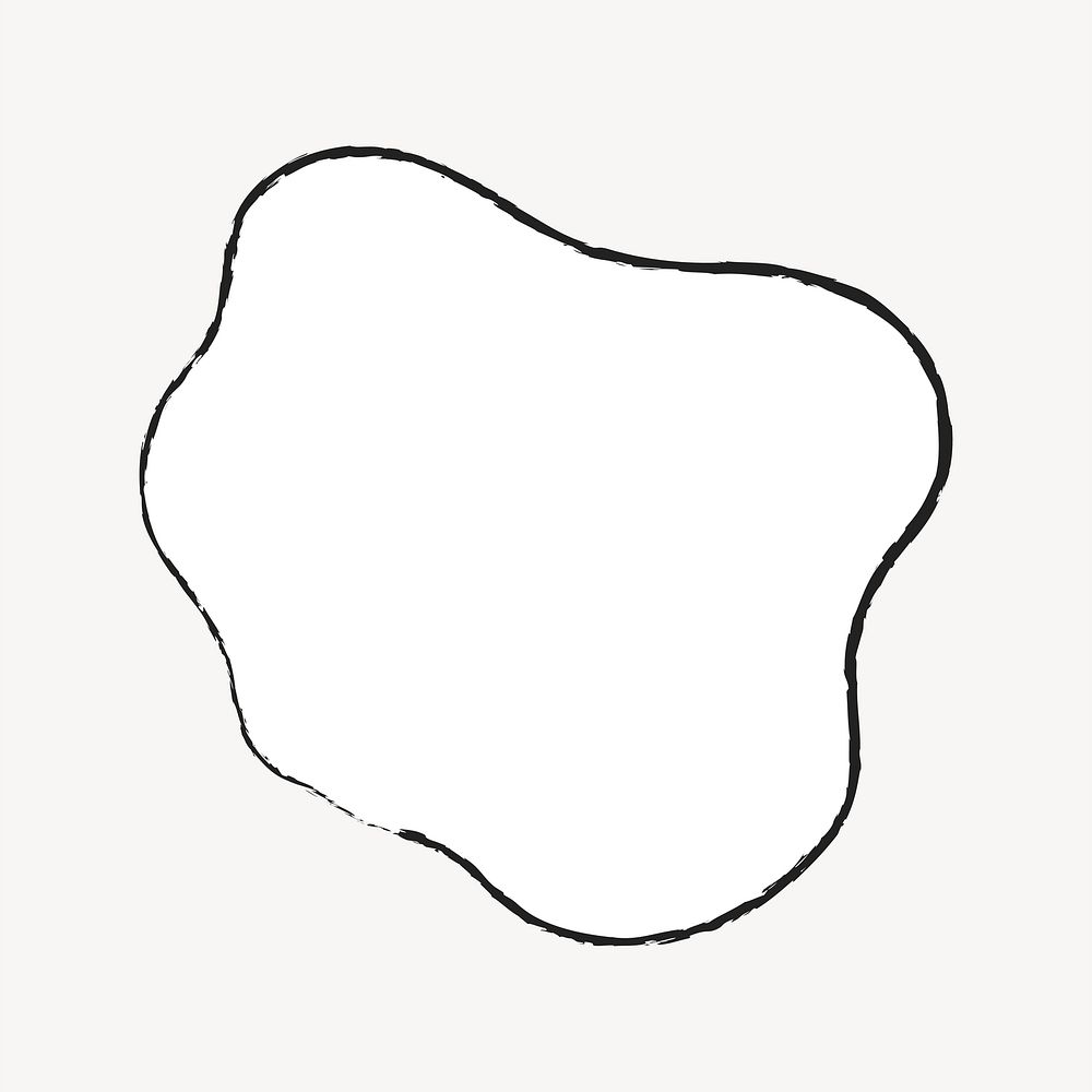 Simple white organic shape element vector