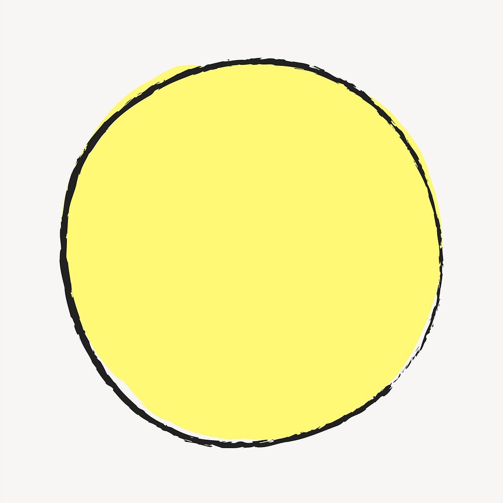 Yellow circle, minimal moon, vector