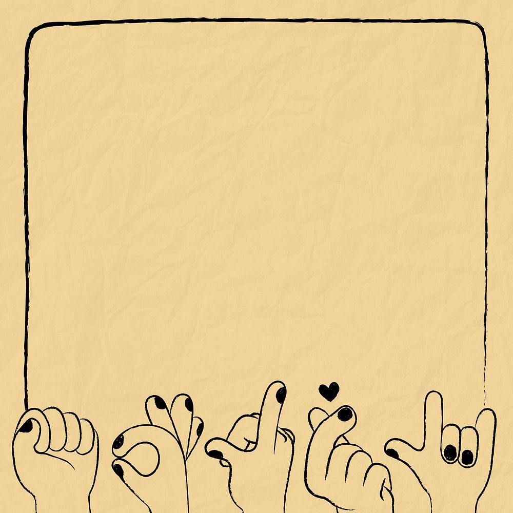Hand gesture frame background illustration