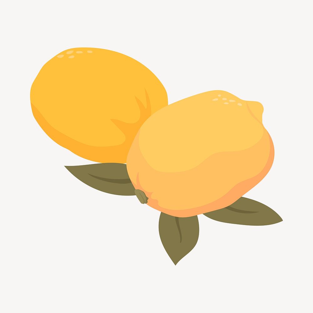 Lemon citrus illustration collage element vector