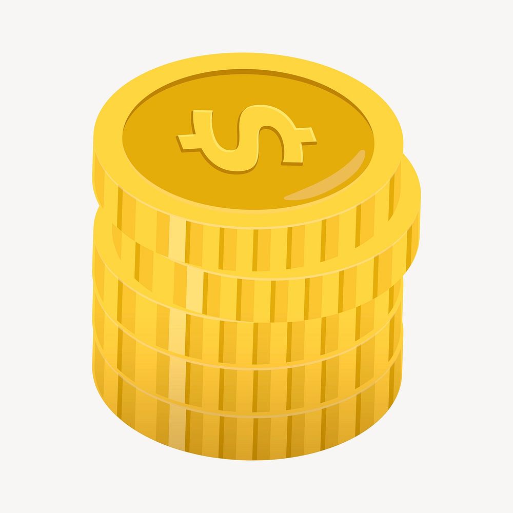 Coin money illustration collage element vector