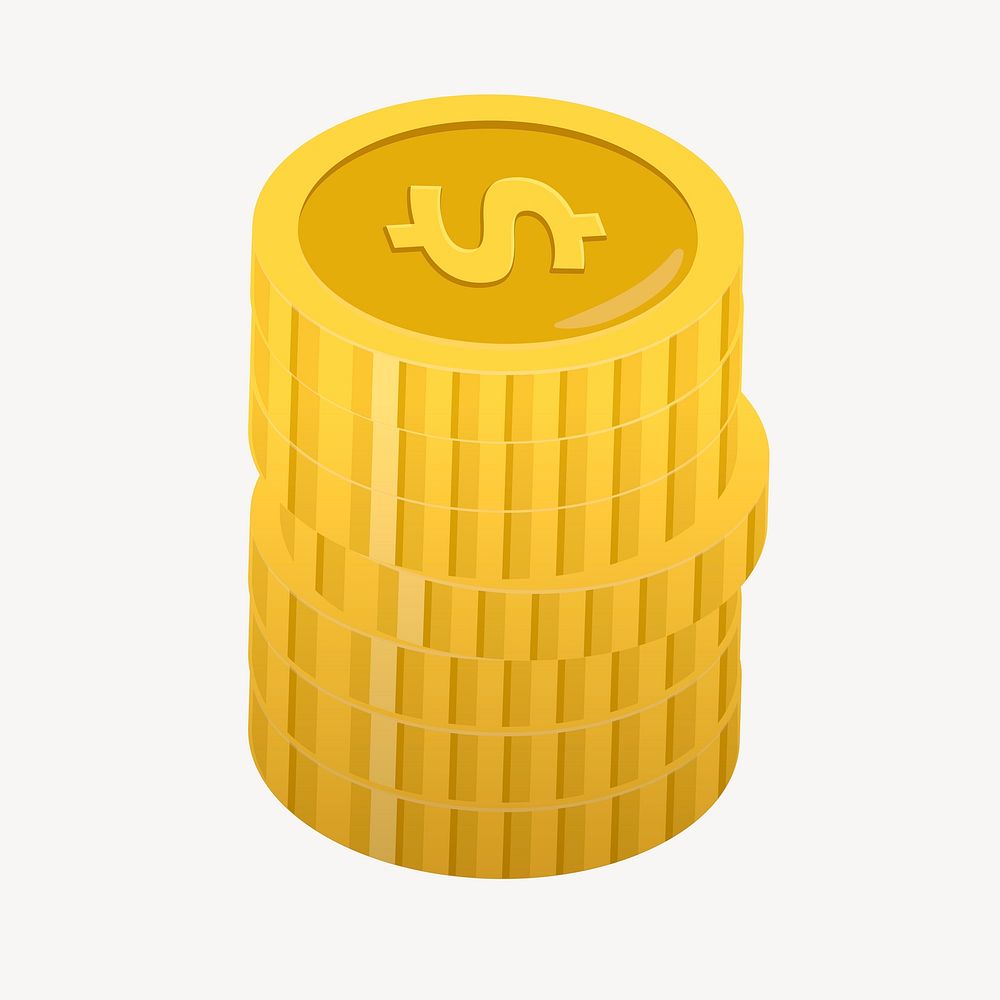 Coin stack financial illustration collage element vector